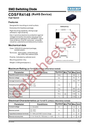 CDSFR4148 datasheet  